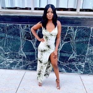 Tie Dye Maxi Dress with Slit